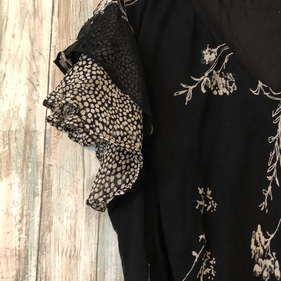 Never Worn Black & Cream Ruffled Dress - Picture 3 of 4